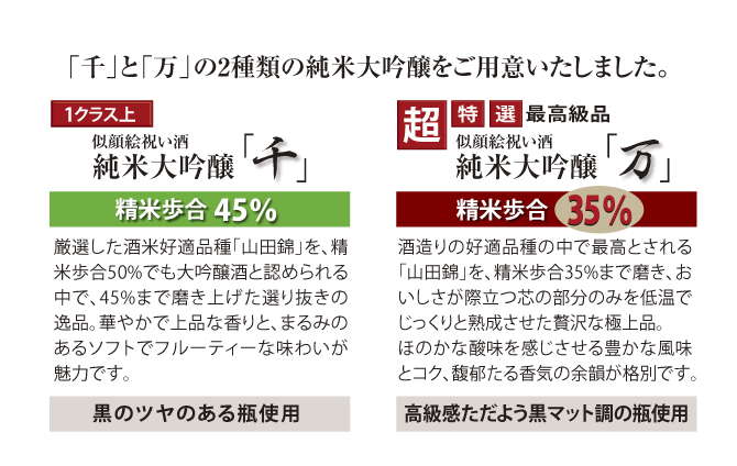 2種類の純米大吟醸をご用意しました