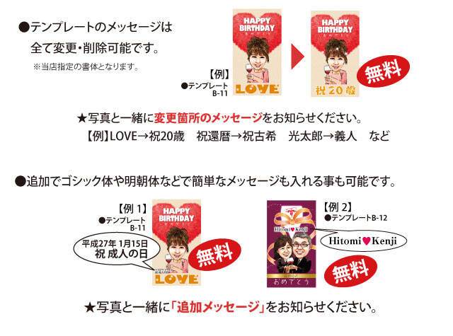 似顔絵ワインテンプレート